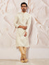 Men's Cream Silk Blend  Kurta